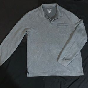 Men's Van Heusen Gray Long Sleeve Polo